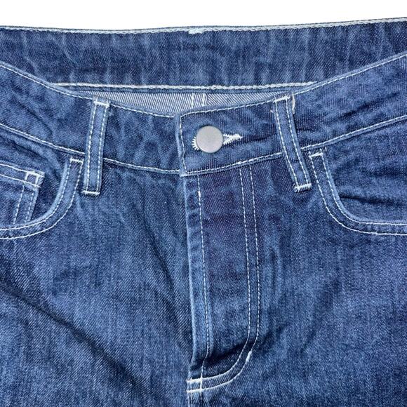 Organic Basics x ISKO Denim Shorts 28 Raw Hem Sustainable Organic Cotton Blue - Picture 4 of 15